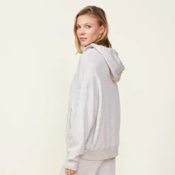 MONROW Fleece Slouchy Pullover Hoody HEATHERGREY Sale